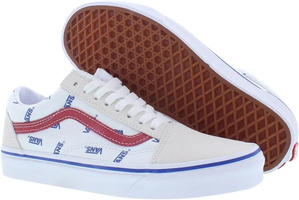 Кроссовки Vans Asher для женщин, White, Beige, Red — фото 2