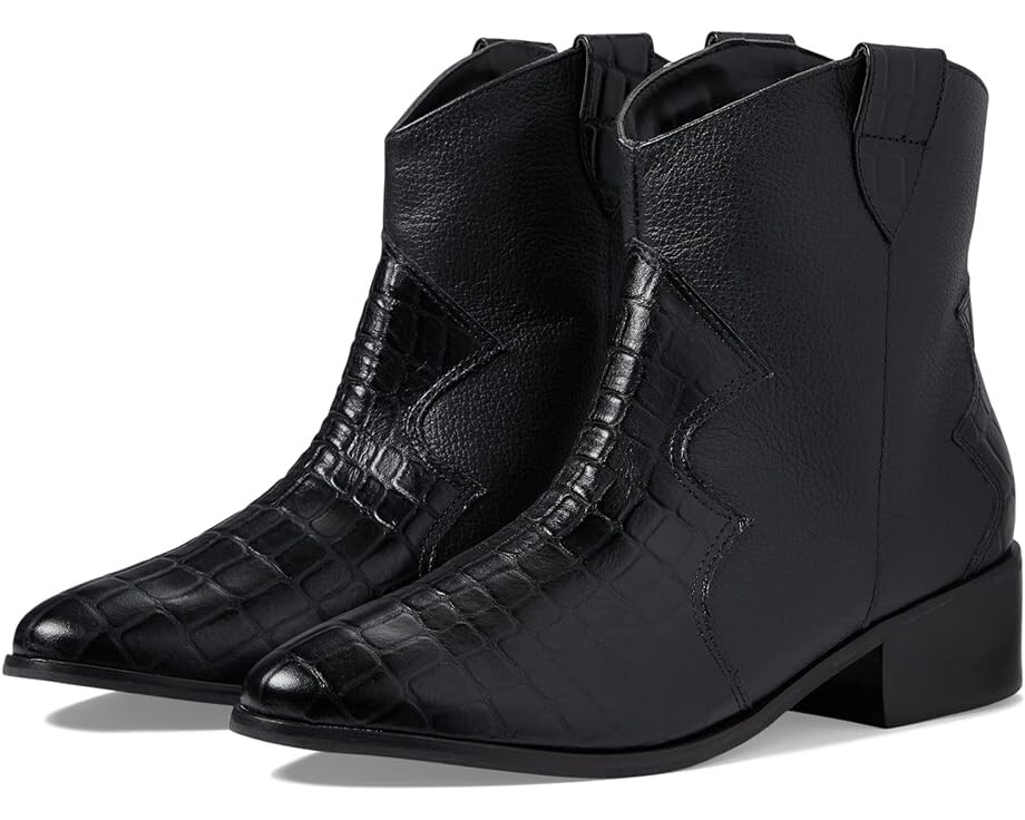 

Ботинки KAANAS Newcastle Croc-Embossed Cowboy Bootie, черный