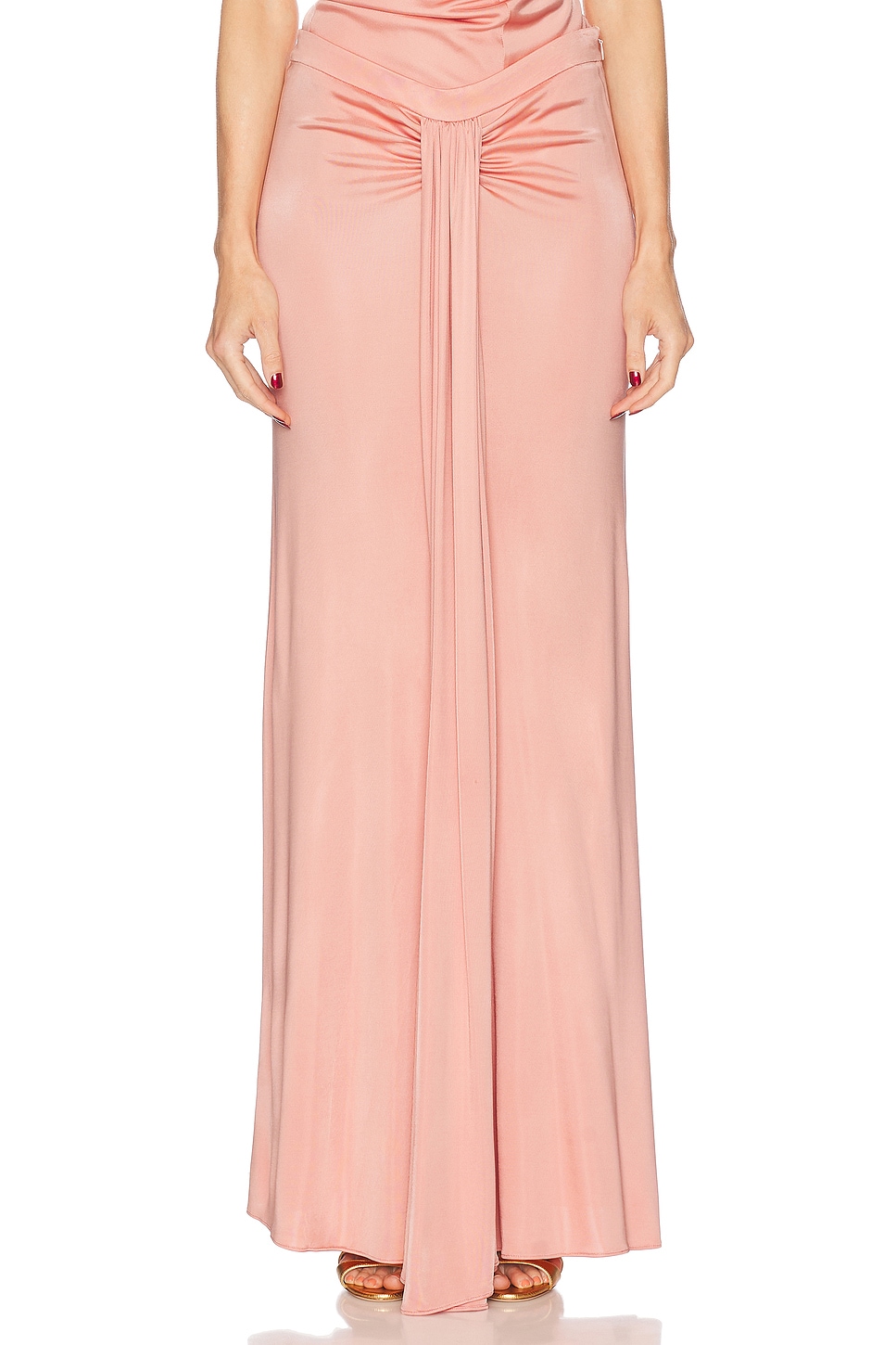 

Текстурная блестящая длинная юбка Tom Ford, Dark Antique Pink