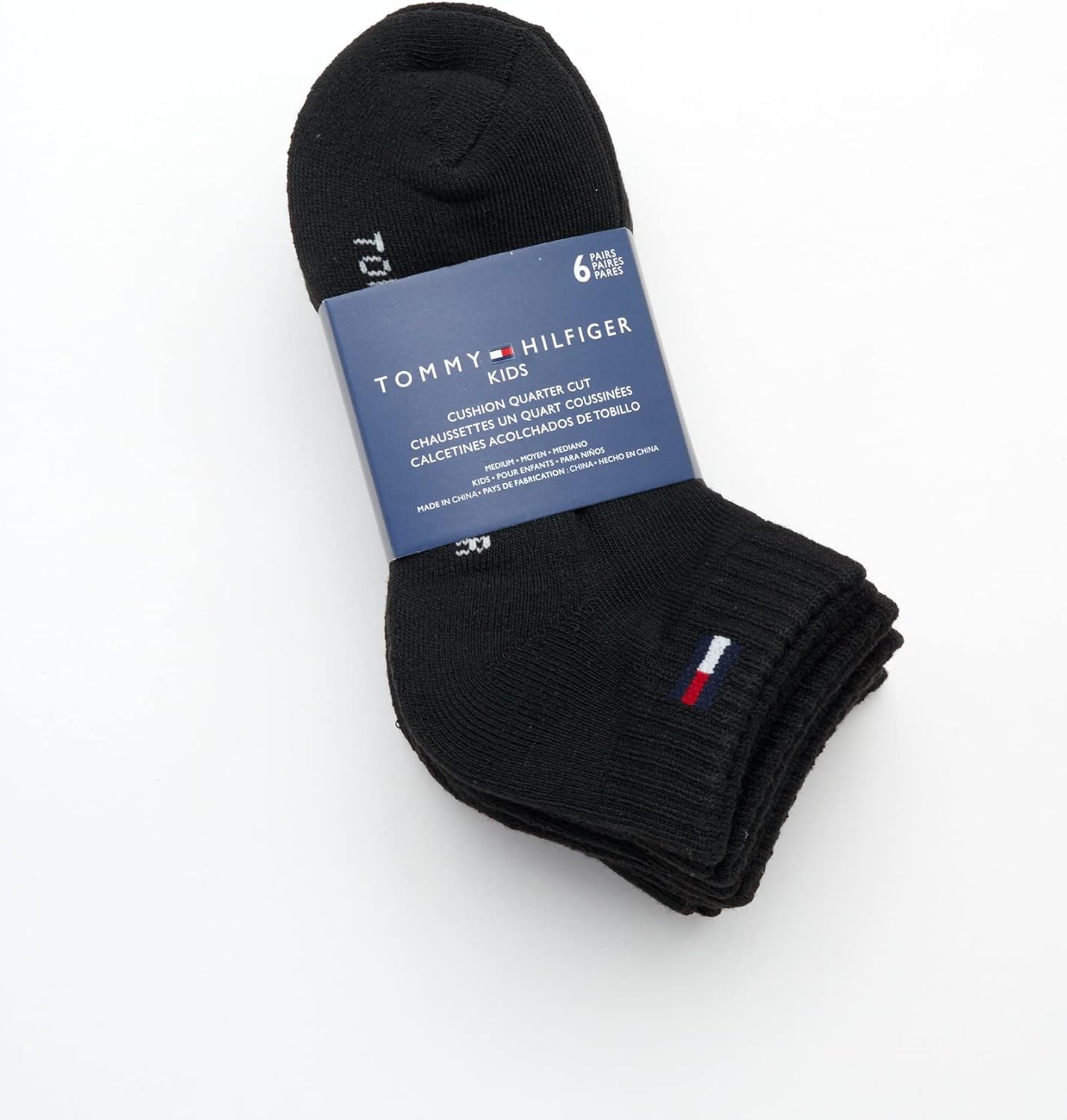 Спортивные носки для мальчиков Tommy Hilfiger - носки Performance Cushion Quarter Cut (6 шт.), Black — фото 3