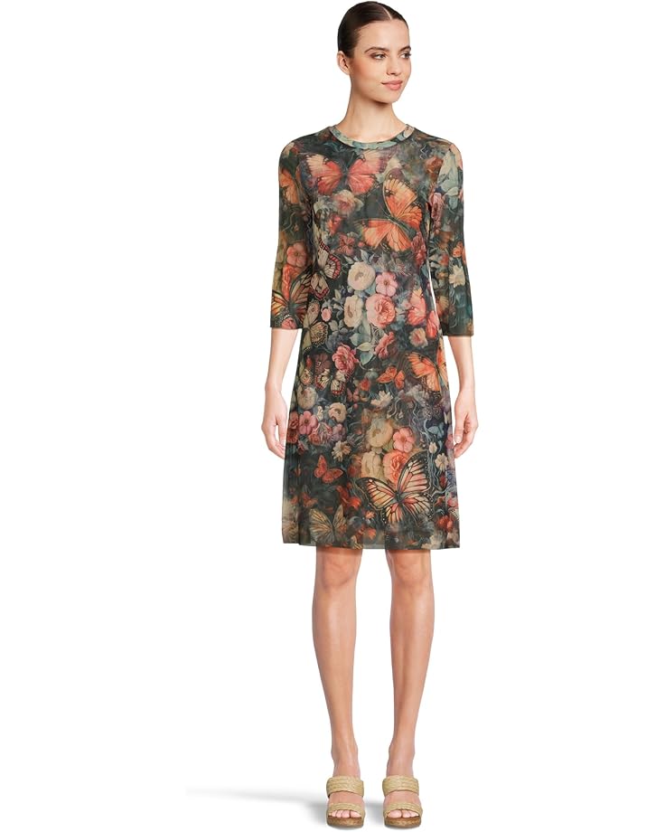 

Женское платье миди Johnny Was 3/4 Sleeve Mesh Teyros, Teyros Scarf