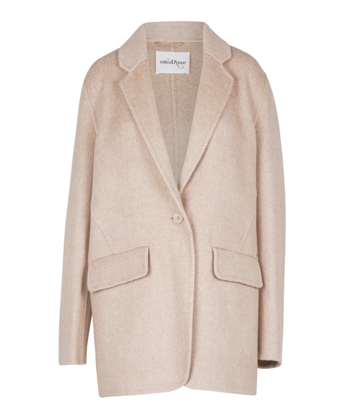 

Куртка из шерстяной смеси в елочку Ottod'Ame, бежевый