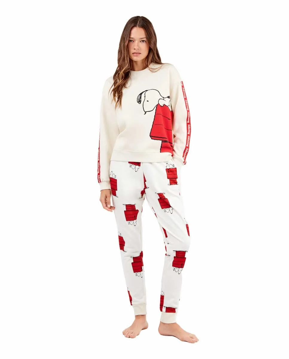 

Женская пижама из эластичной флисовой ткани с Снупи Gisela, белый