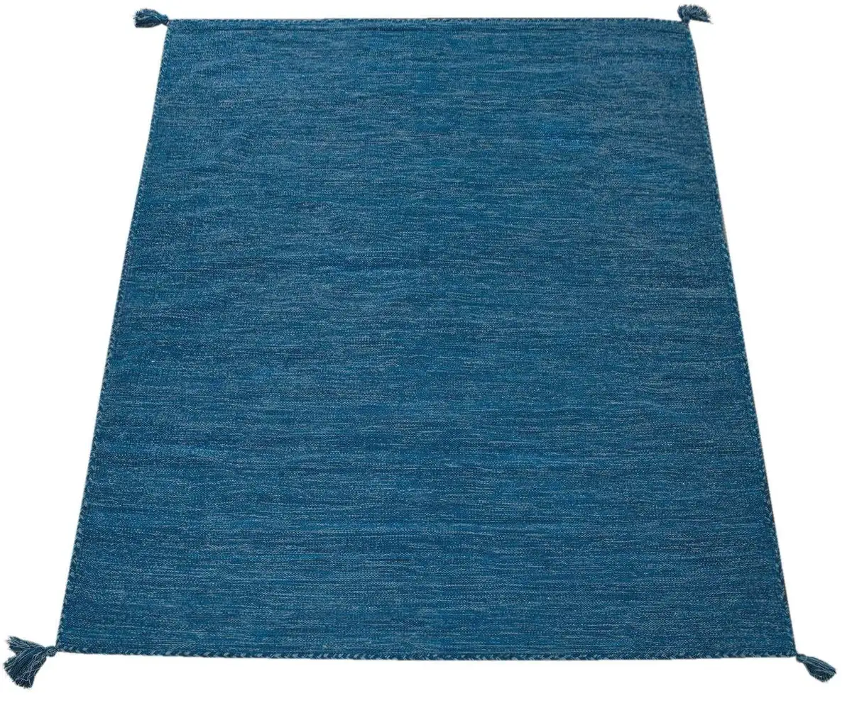 

Ковер Paco Home "Kilim 210", прямоугольный, ручная работа, плоское плетение, чистый хлопок, ручная работа, однотонные цвета 240х340 см, синий
