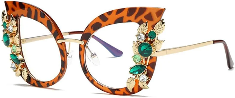 

Солнцезащитные очки в стиле стимпанк с бриллиантами для женщин и мужчин, роскошные солнцезащитные очки со стразами, женские солнцезащитные очки TYUVIVO, Leopard-clear