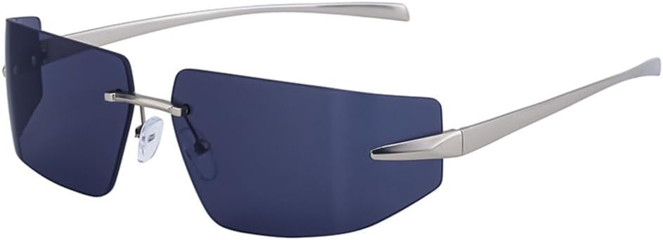 

Мужские солнцезащитные очки без оправы, роскошные винтажные прямоугольные солнцезащитные очки без оправы для женщин, солнцезащитные очки с защитой от УФ-излучения UV400 LVTFCO, 3