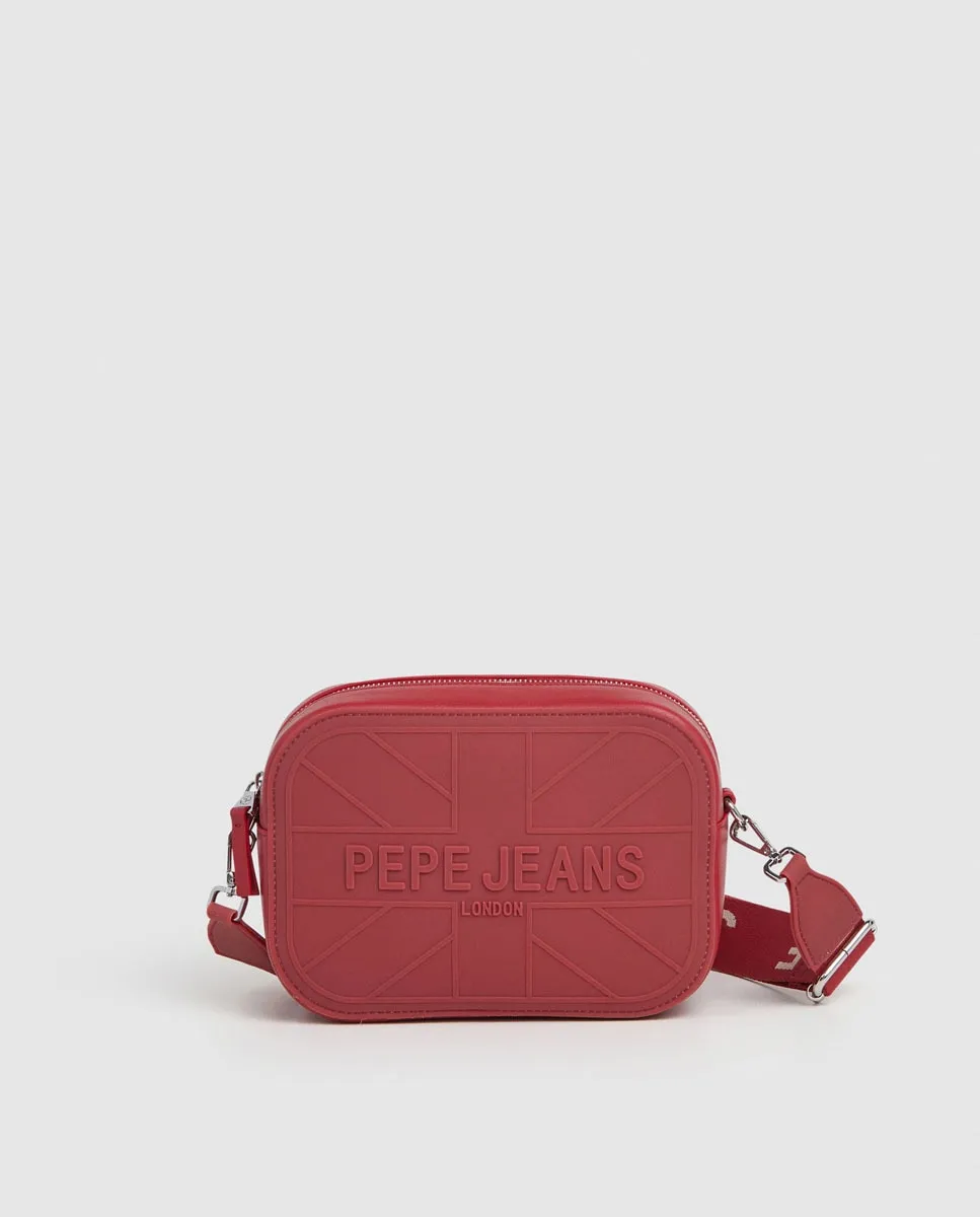 

Сумка-кошелек Grace женская с текстурой резины и логотипом с флагом Pepe Jeans, красный