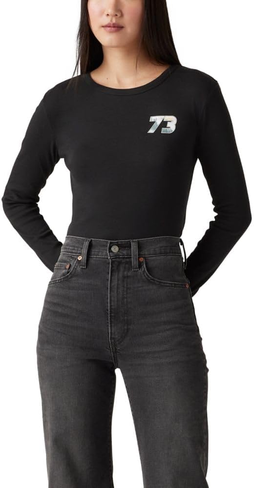 

Женская футболка Levi's Rickie с длинным рукавом и графическим принтом, Shine Box Tab Caviar