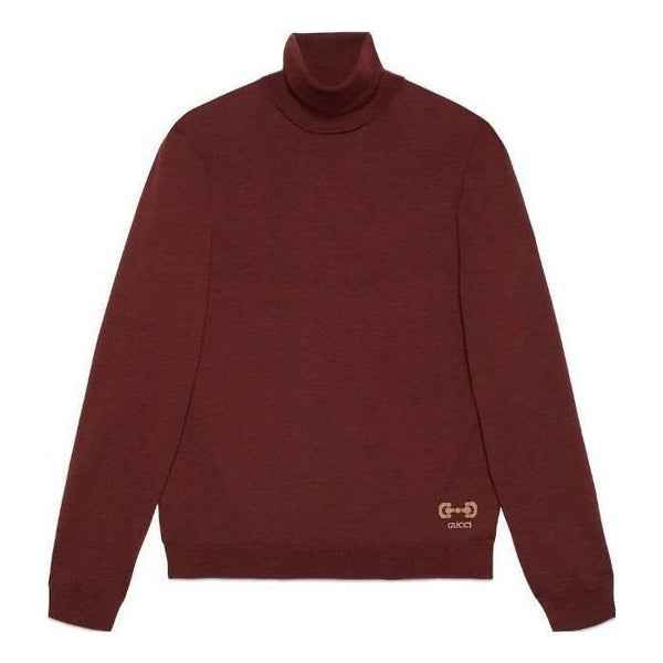 

Свитер wool sweater with horsebit intarsia 'bordeaux' Gucci, бордовый