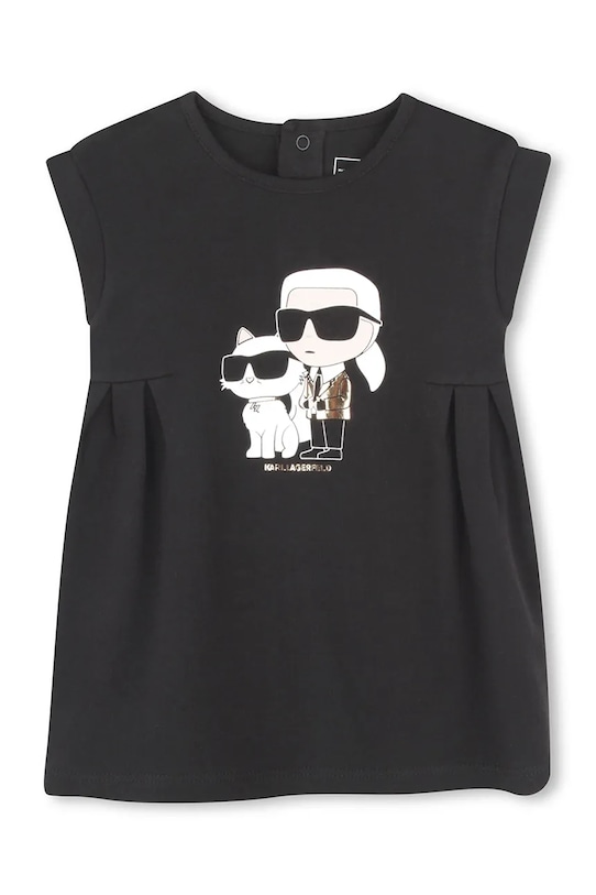 

Детское хлопковое платье Karl Lagerfeld, черный