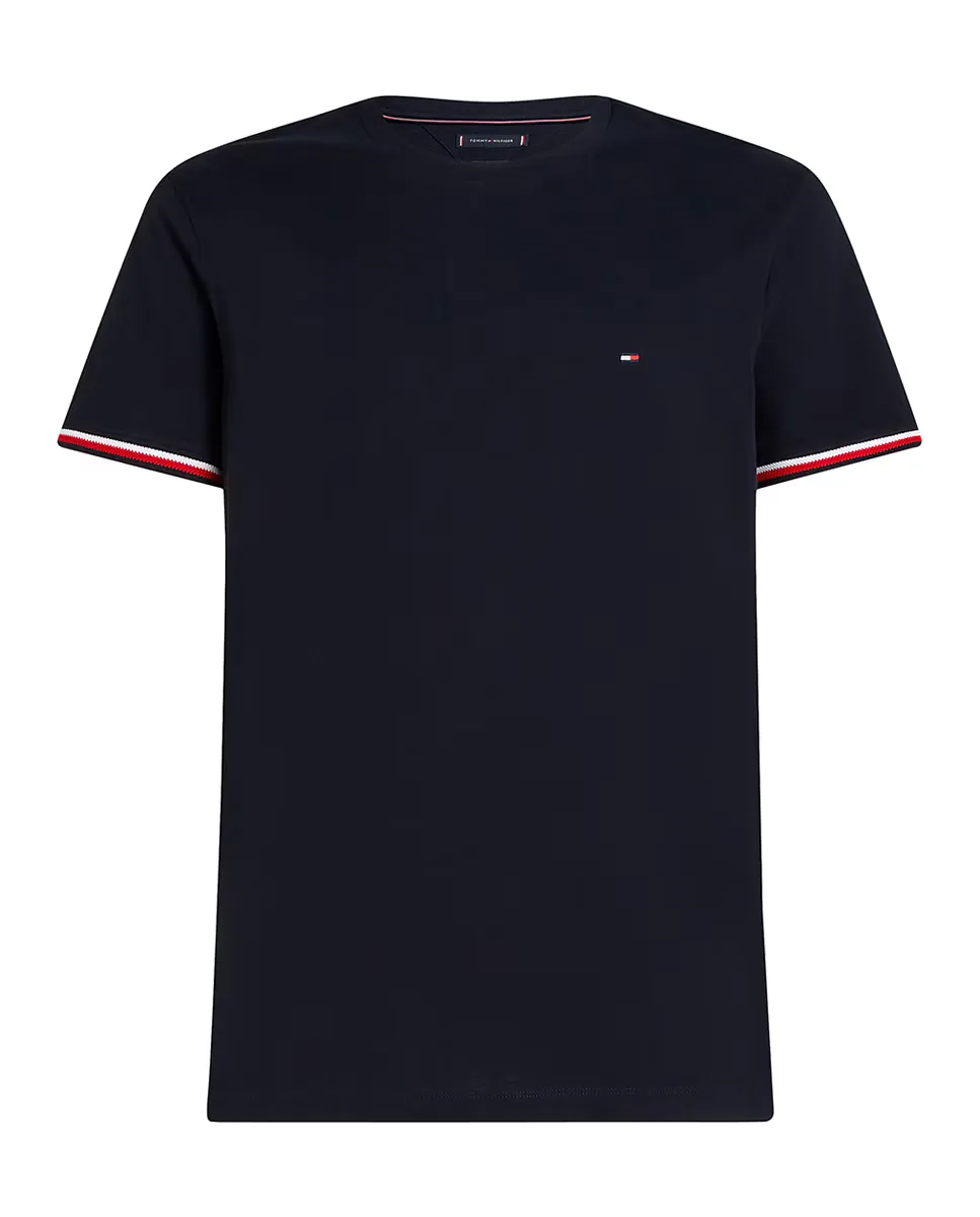 

Футболка мужская с фирменными полосами Tommy Hilfiger, тёмно-синий