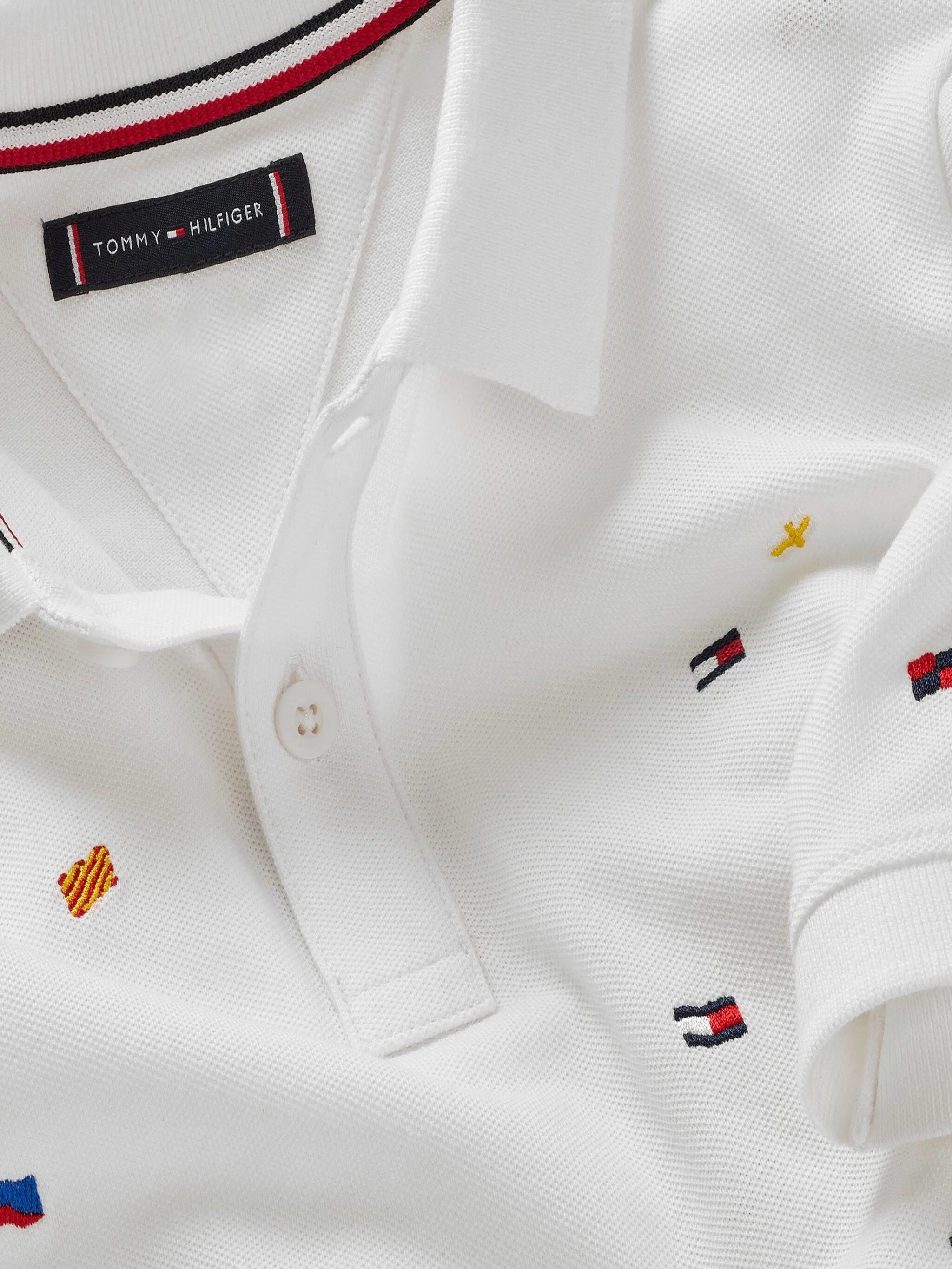 Рубашка поло Flag Tommy Hilfiger Junior, белый — фото 2