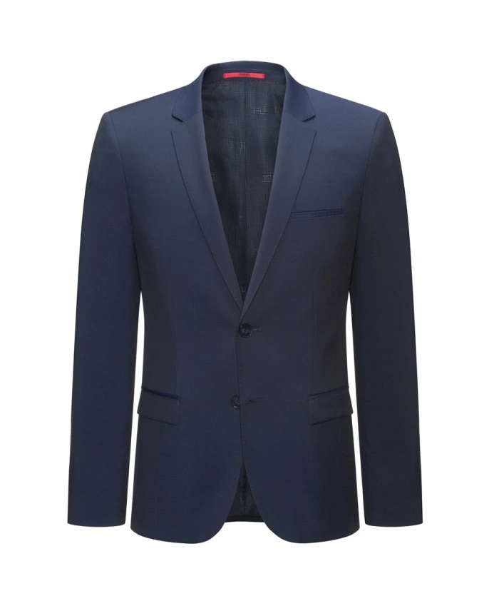 

Темно-Синий пиджак из мериносовой шерсти Hugo, синий
