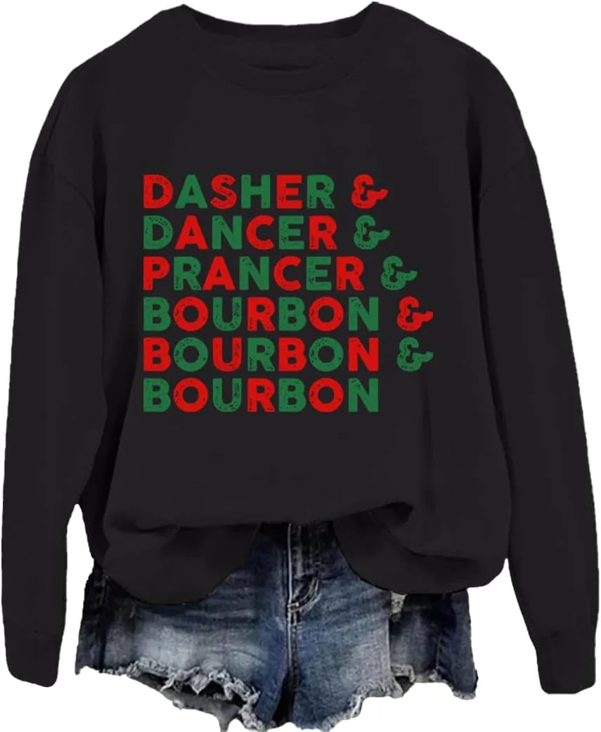 

Свитшот с оленями Dasher Dancer Prancer Bourbon JIONOCY