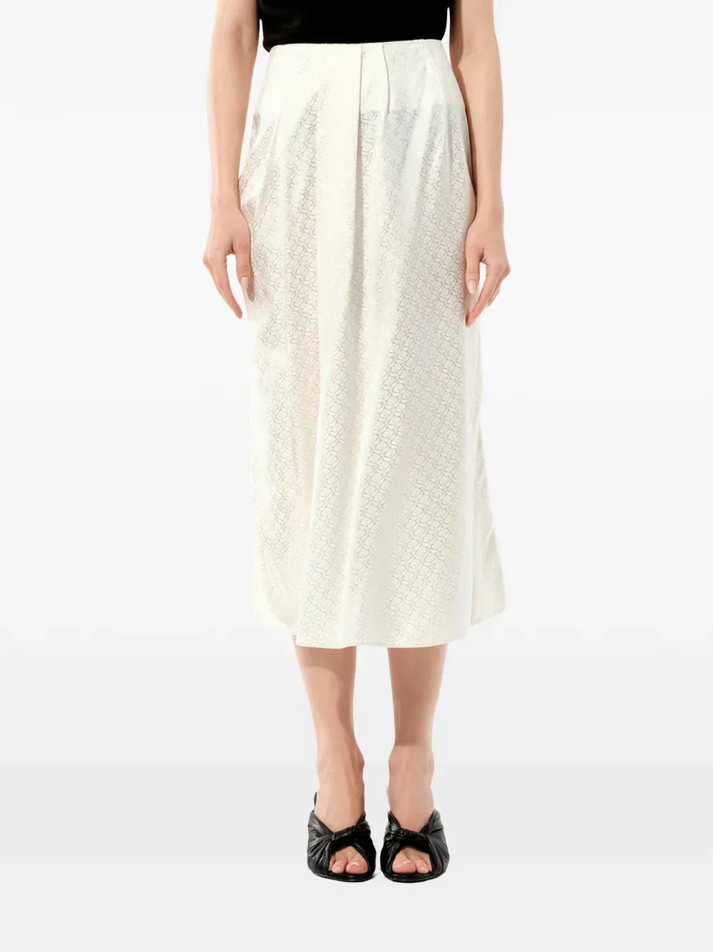 Плиссированная атласная юбка Balenciaga, белый