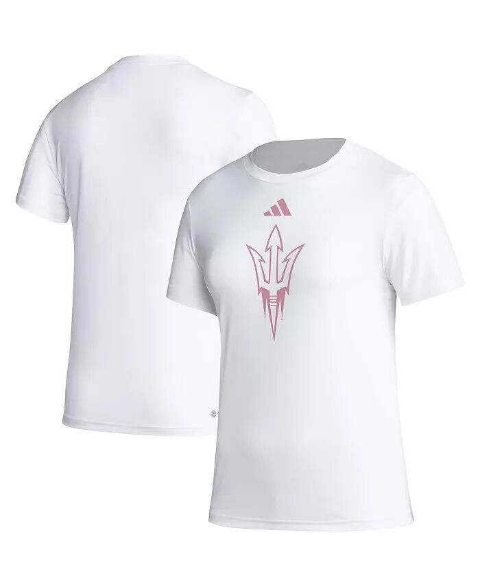 

Женская белая футболка Sun Devils Arizona State Sun Devils AEROREADY с информацией о раке молочной железы перед игрой Adidas, белый