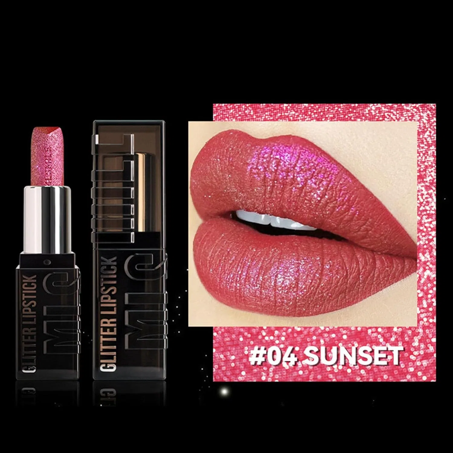 Блеск для губ Meta Long Lasting Lipstick Glitter Metal Lip Gloss красный Generic — фото 2