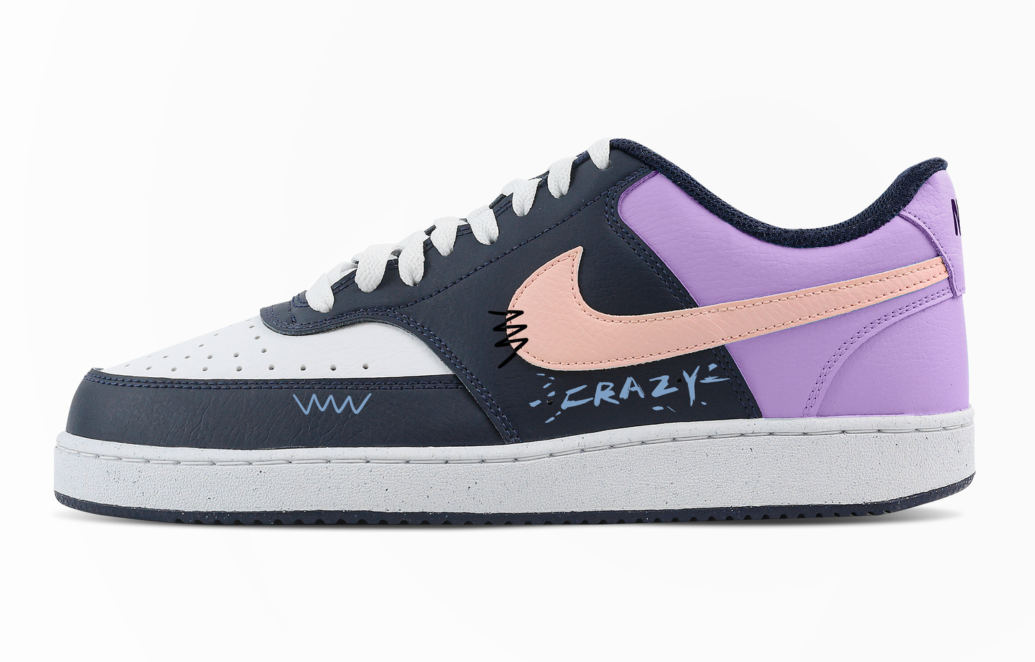 

Nike Кроссовки Court Vision Low Rhapsody Maze низкие мужские синий фиолетовый