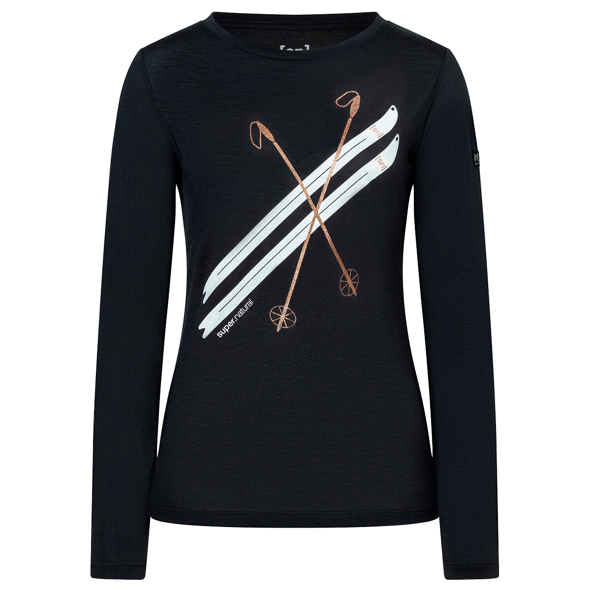 

Лонгслив Super.Natural Kryssede Ski L/S, цвет Jet Black/Copper/Natural White