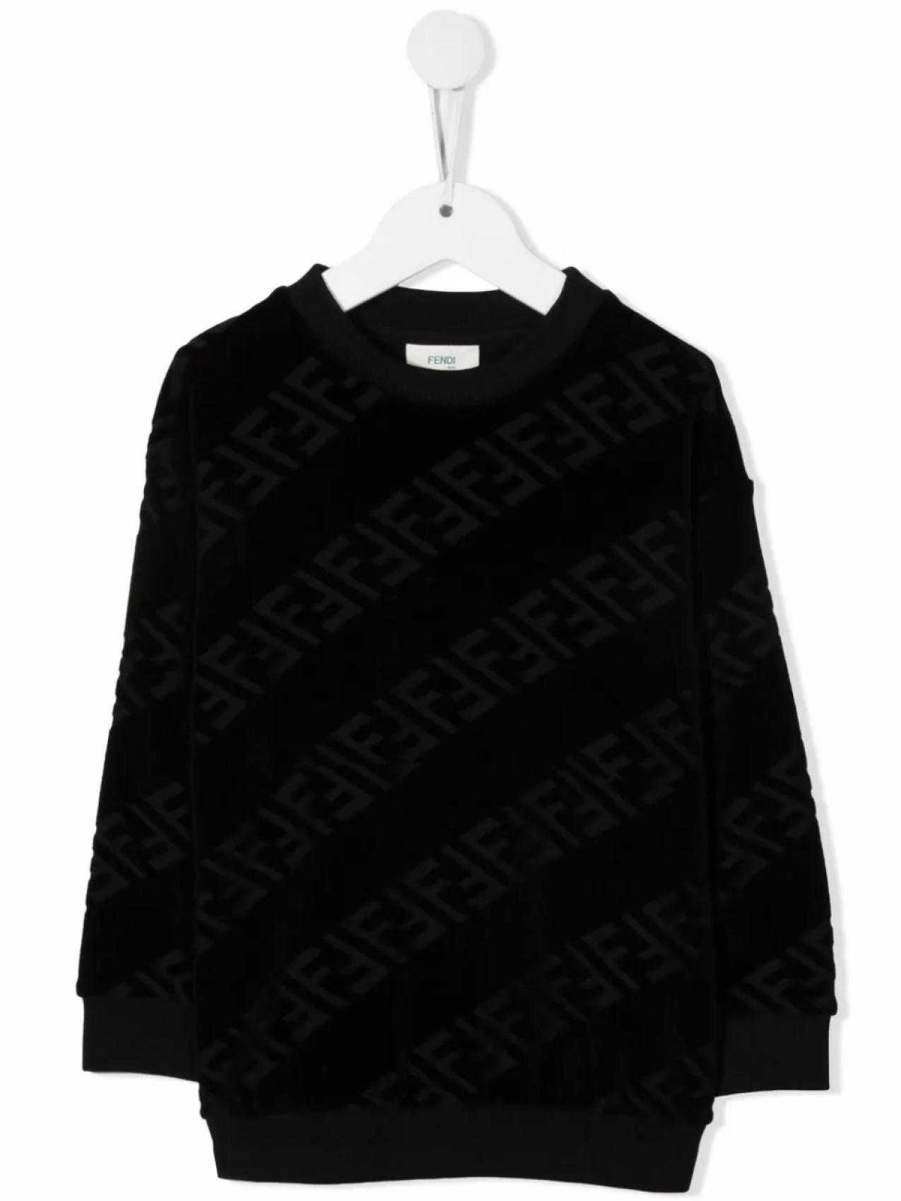

Толстовка из джерси с узором FF Fendi Kids, черный