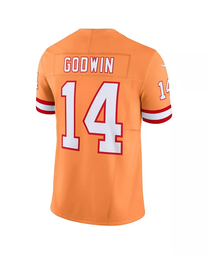 Мужская лимитированная джерси Tampa Bay Buccaneers в стиле ретро Chris Godwin оранжевого цвета Vapor F.U.S.E Nike — фото 4