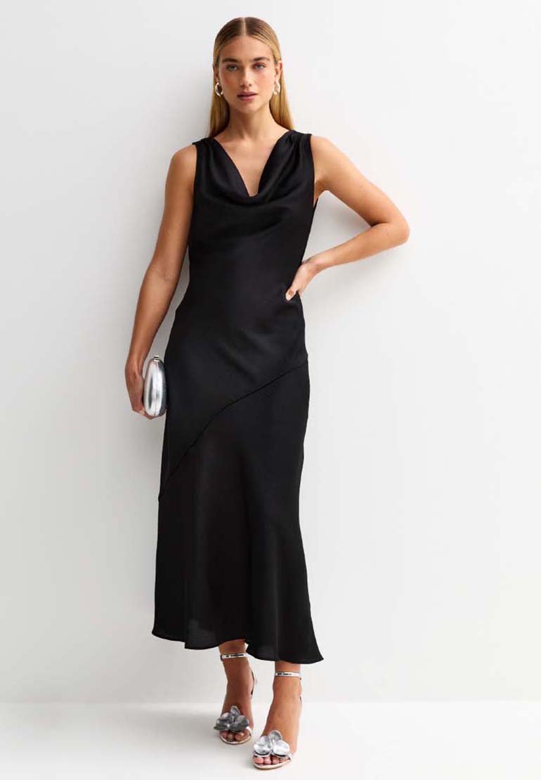 

Повседневное платье COWL NECK MIDAXI New Look, черный