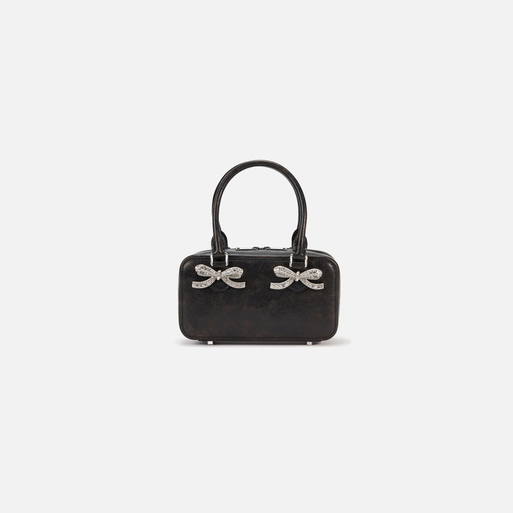 

Сумка Self-Portrait Black Distressed Leather Mini Tote Bag, черный