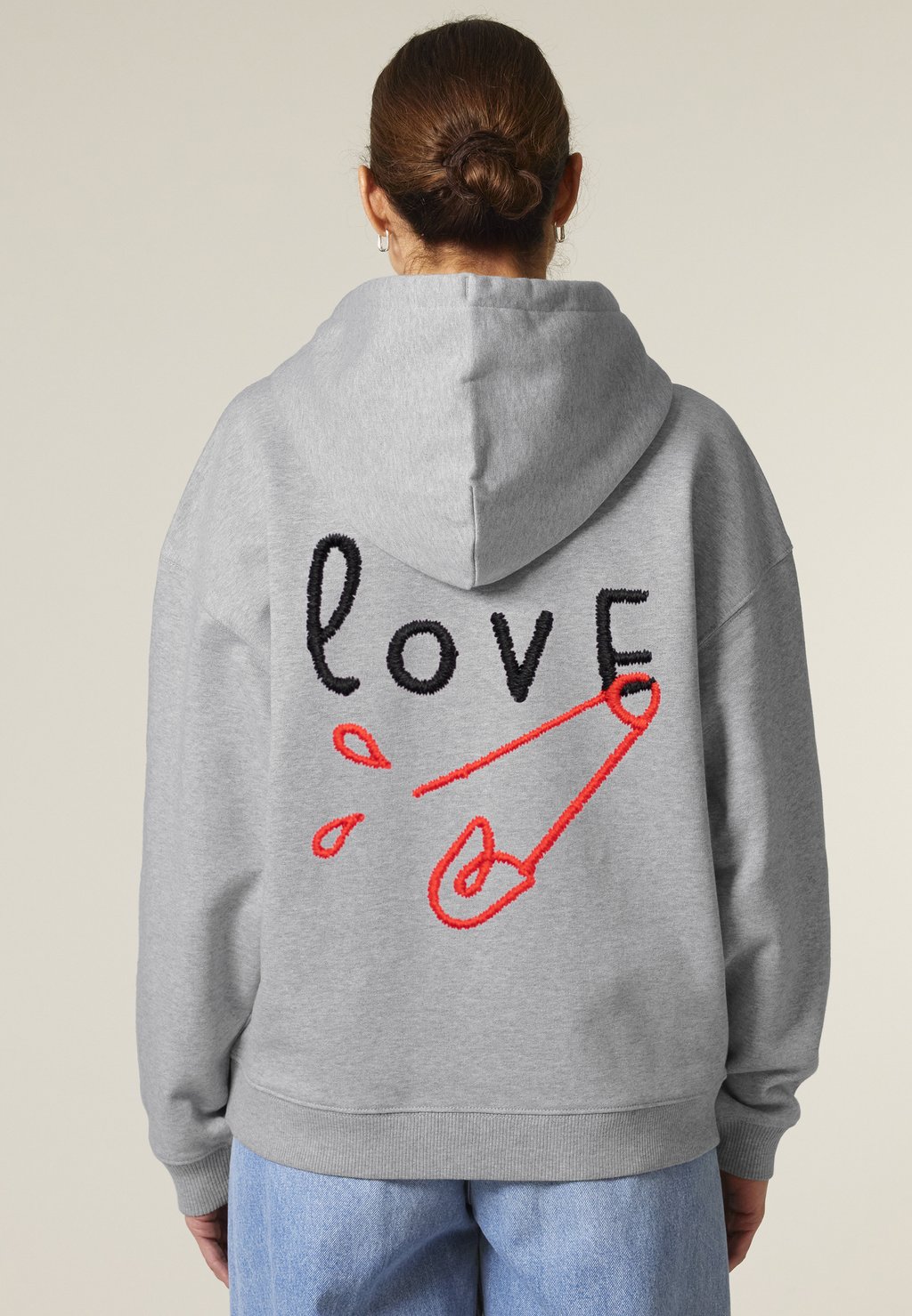 

Толстовка LOVEBROD BACK PRINT UNISEX HEAVYWEIGHT - Hoodie Mira Paris, пятнистый серый