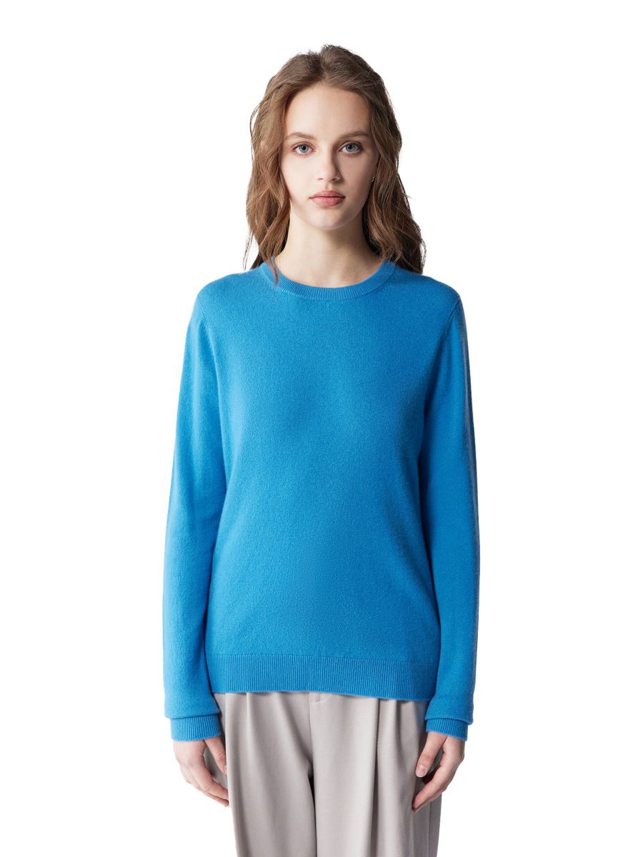 

Женский базовый кашемировый свитер с круглым вырезом Gobi Cashmere, Blue-cendre blue