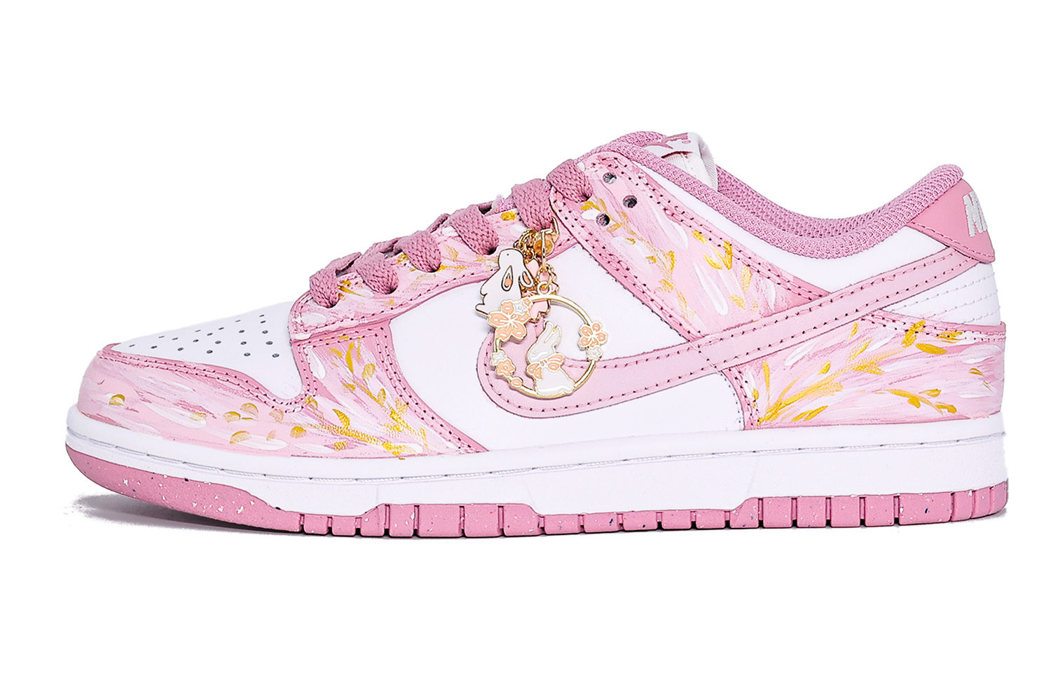 Dunk устойчивые к истиранию низкие кроссовки для скейтбординга unisex gold pink Nike, розовый — фото 3
