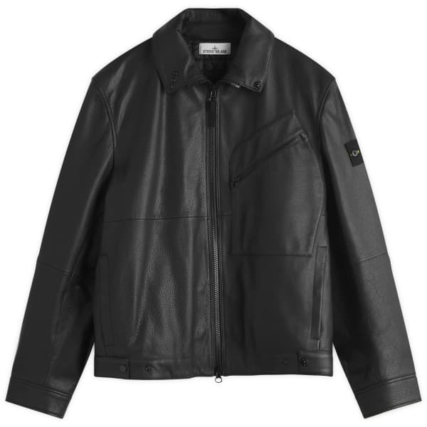 

Куртка из натуральной кожи Primaloft Stone Island, черный
