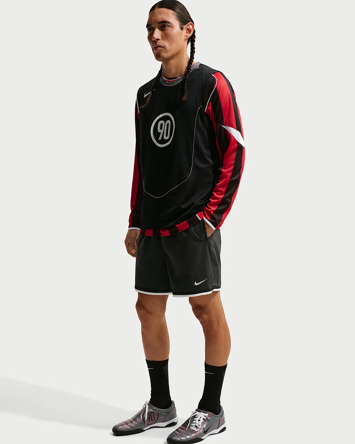 Мужские футбольные шорты Nike Dri-FIT 5", Off Noir/Off Noir/Summit White/Summit White — фото 4