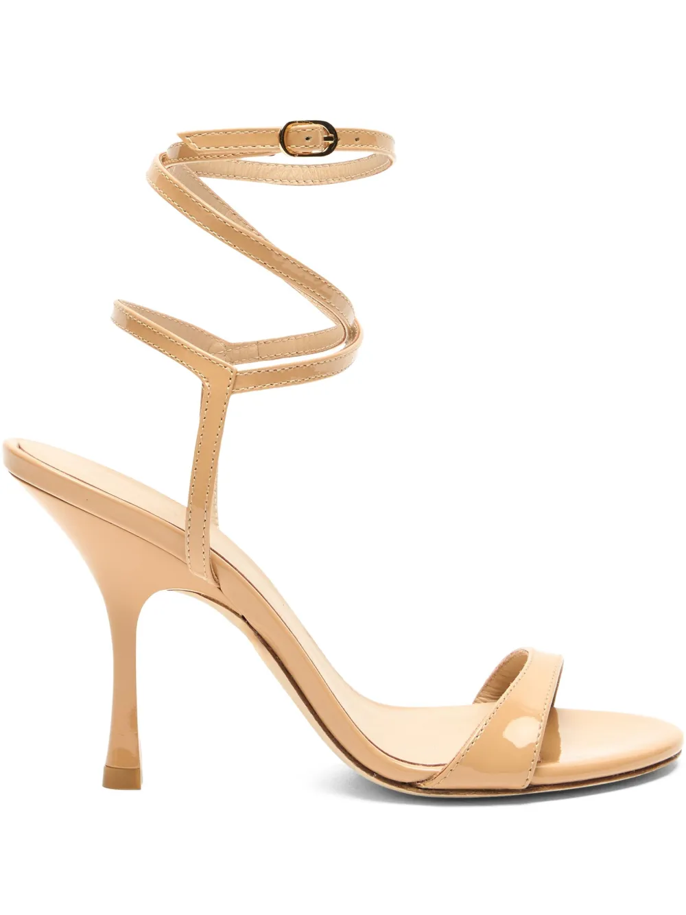 Лакированные босоножки Nudist Wrap 100 Stuart Weitzman, нейтральный