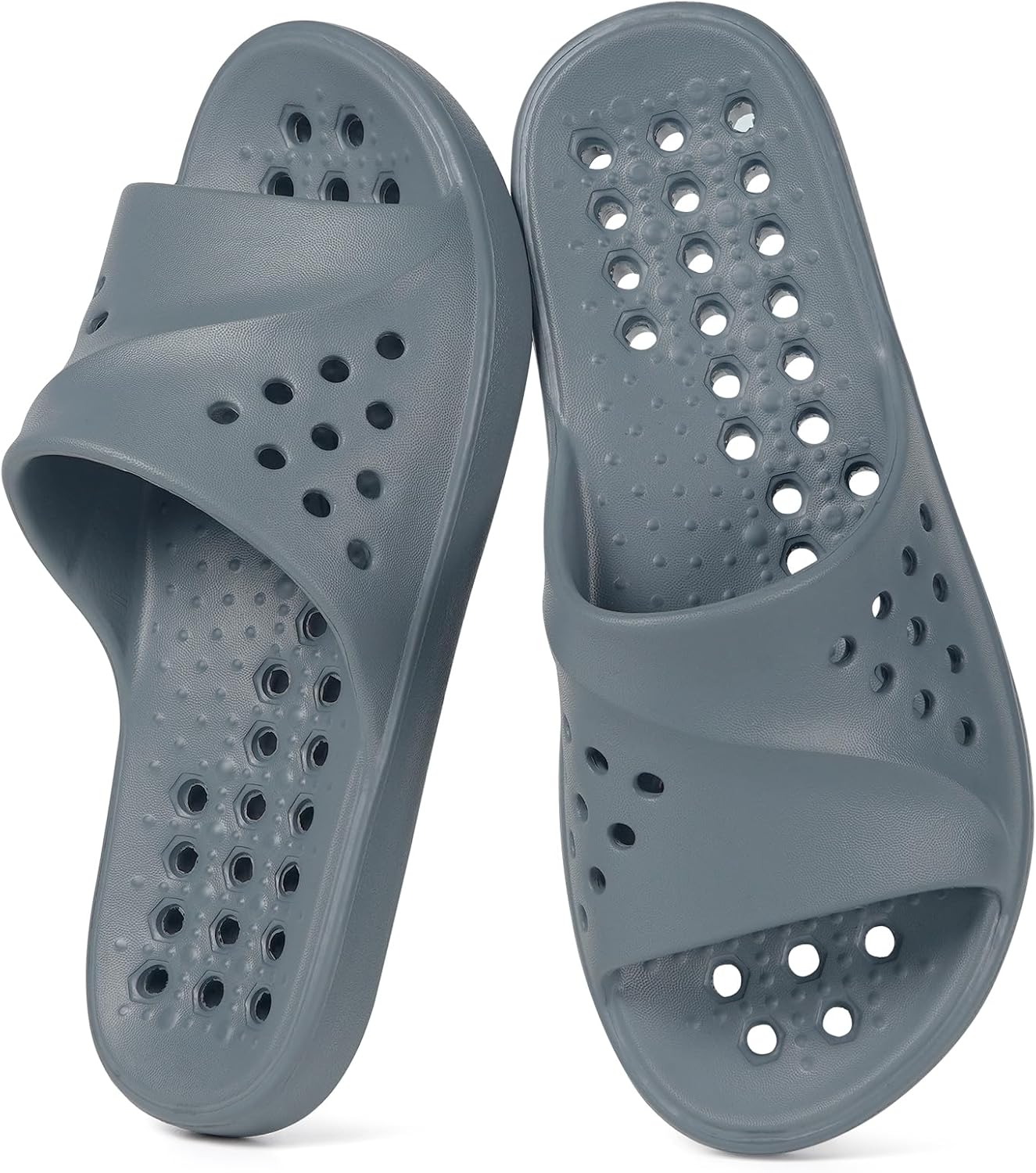 

Шлепанцы для душа Gaatpot для женщин и мужчин, массажные тапочки для бассейна с поддержкой свода стопы, серый