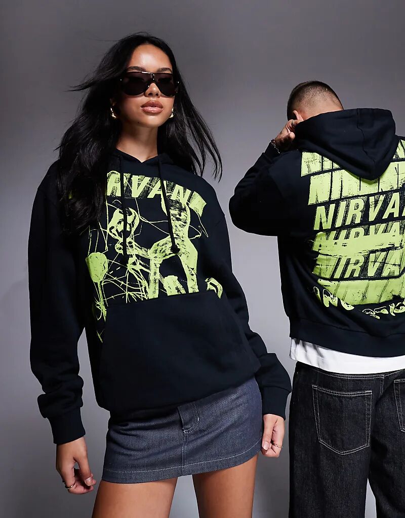 

Толстовка унисекс оверсайз с принтом Nirvana Incesticide черного цвета ASOS DESIGN