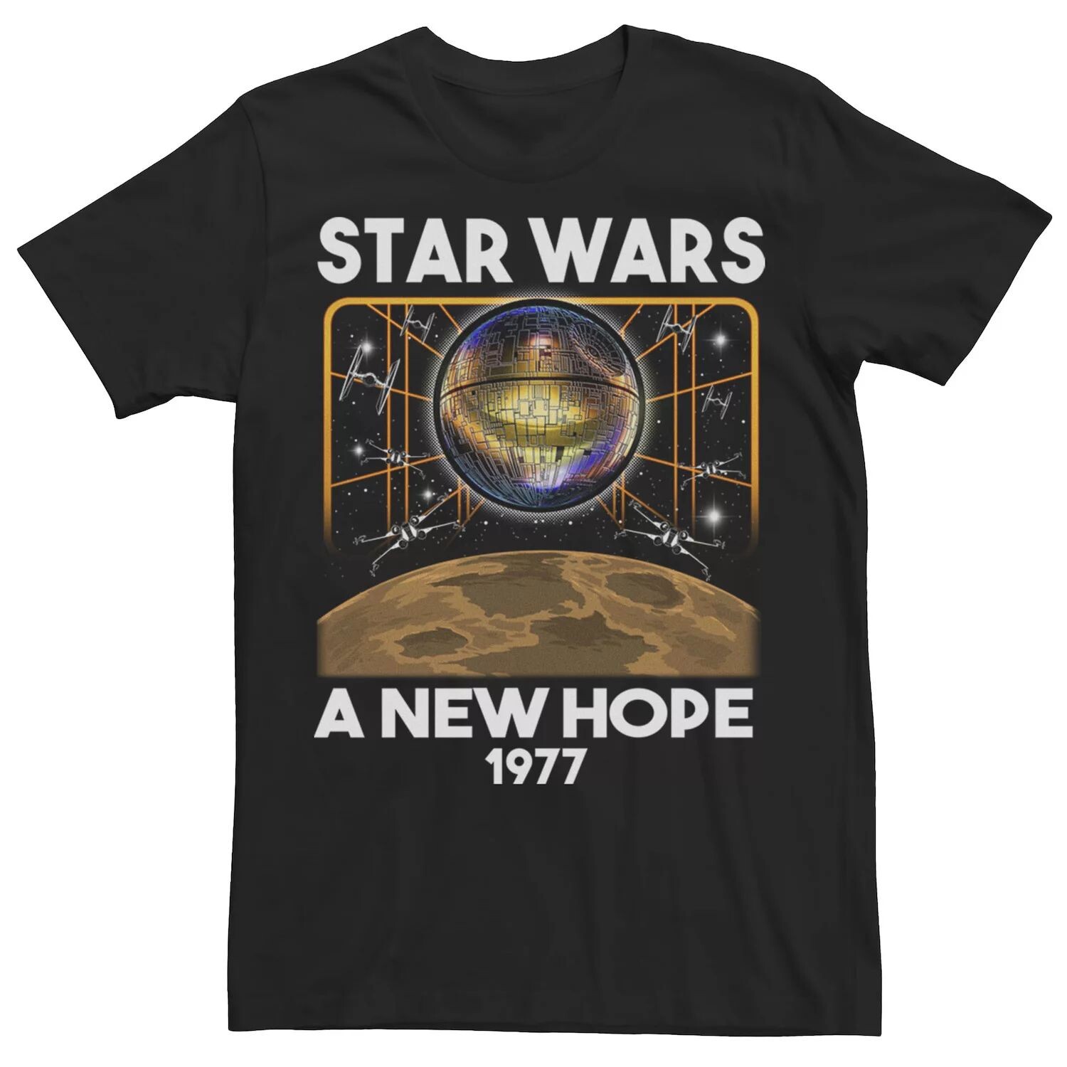 

Мужская футболка A New Hope 1977 с рисунком Звезды Смерти Star Wars