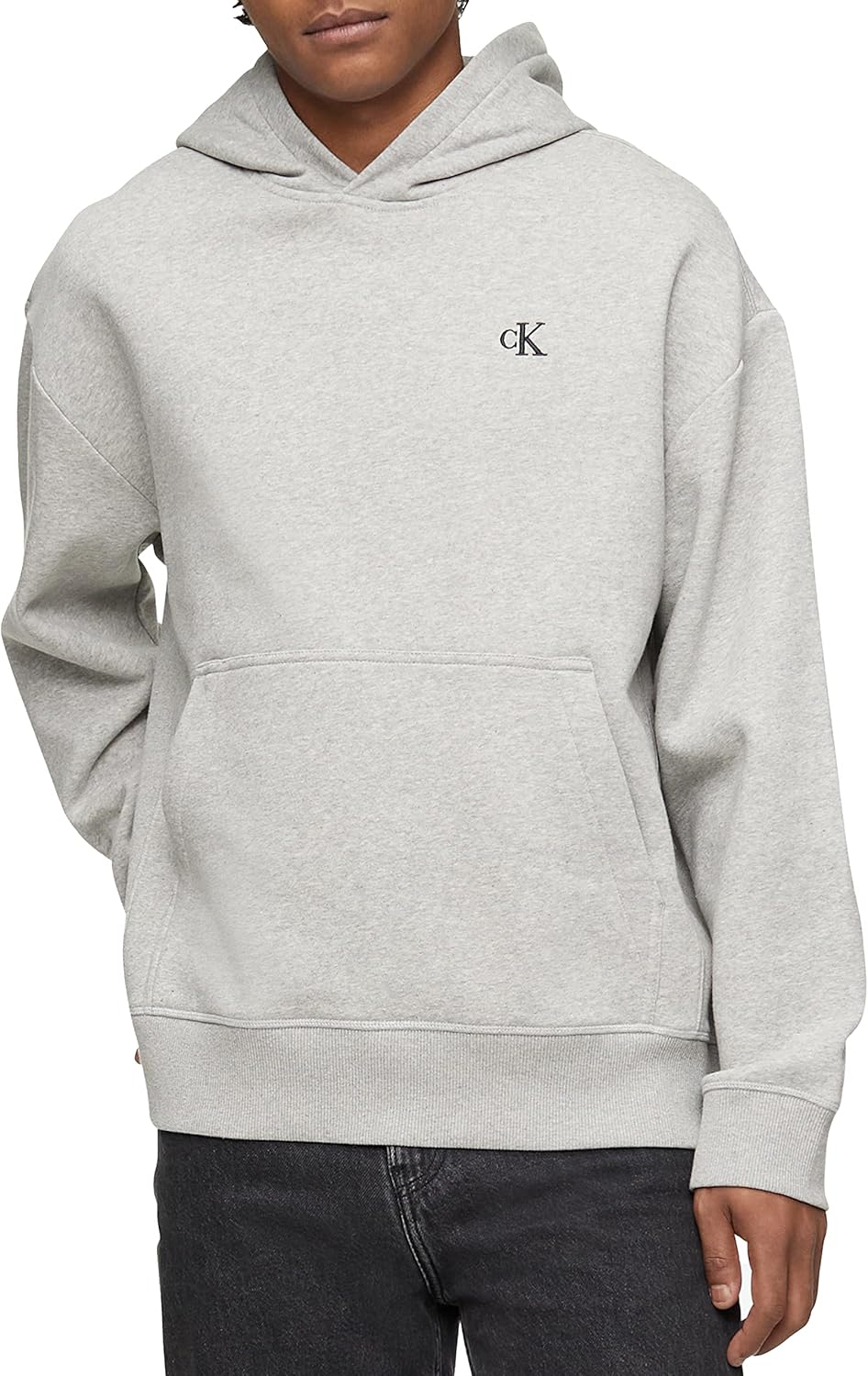 

Мужская флисовая толстовка с капюшоном и логотипом Calvin Klein, Heroic Grey Heather