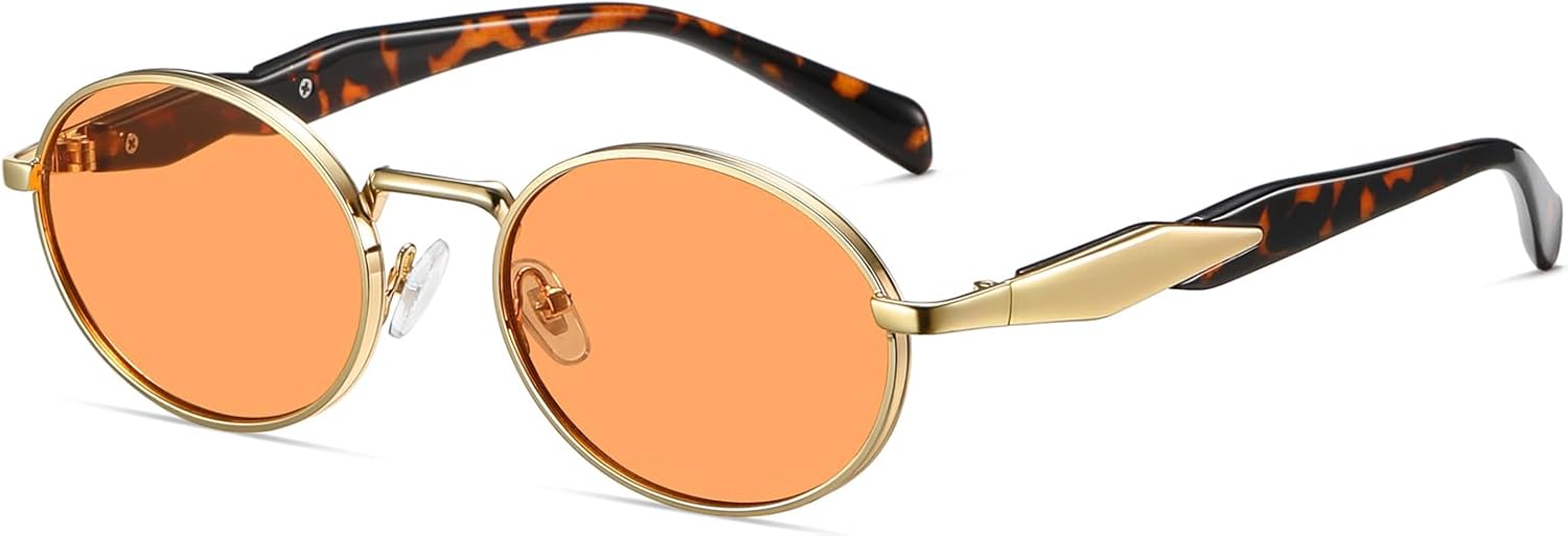 

Солнцезащитные очки для женщин. Классические винтажные солнцезащитные очки в стиле ретро, ​​овальные, модные очки 90-х годов, солнцезащитные очки с линзами UV400 CHAOSELF, Leopard+yellow