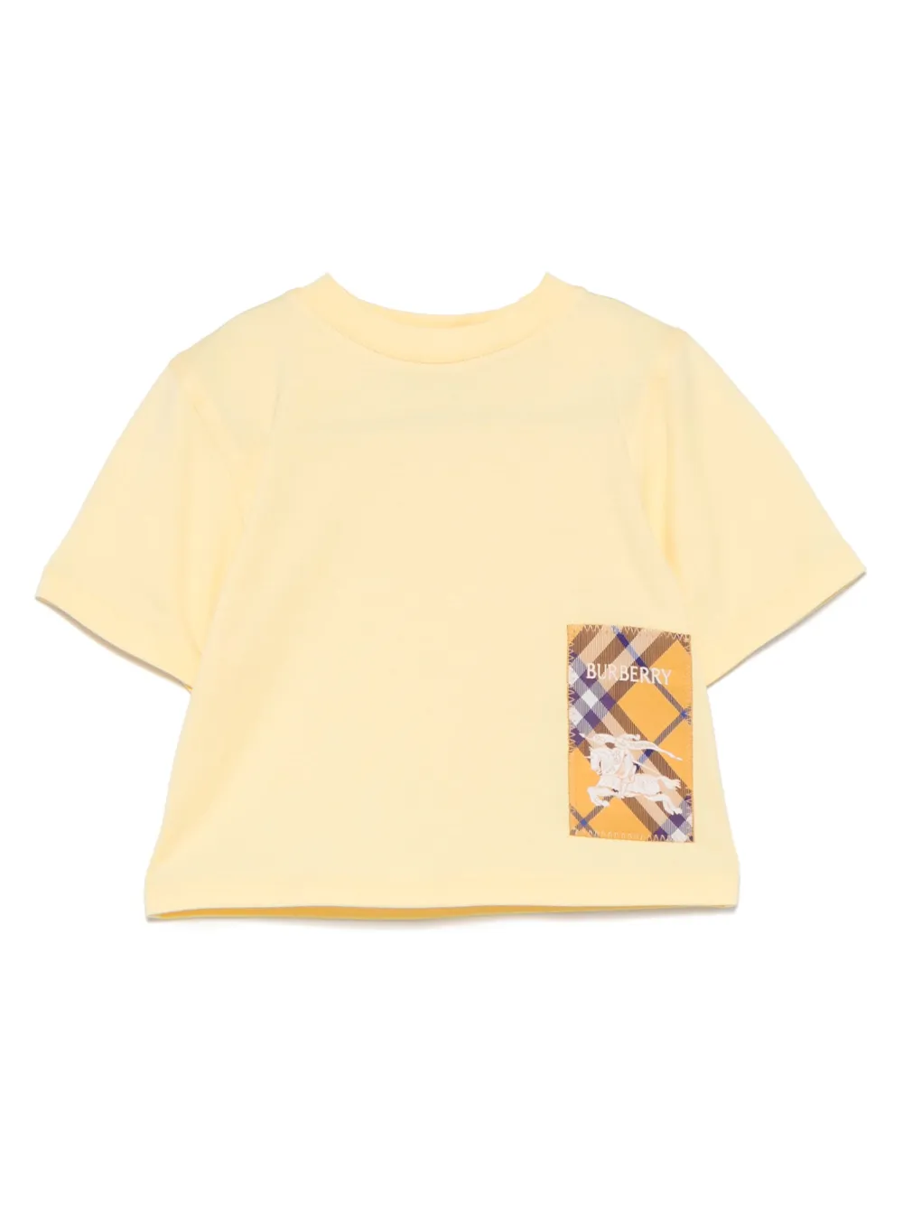 

Футболка с нашивкой-логотипом BURBERRY KIDS, желтый