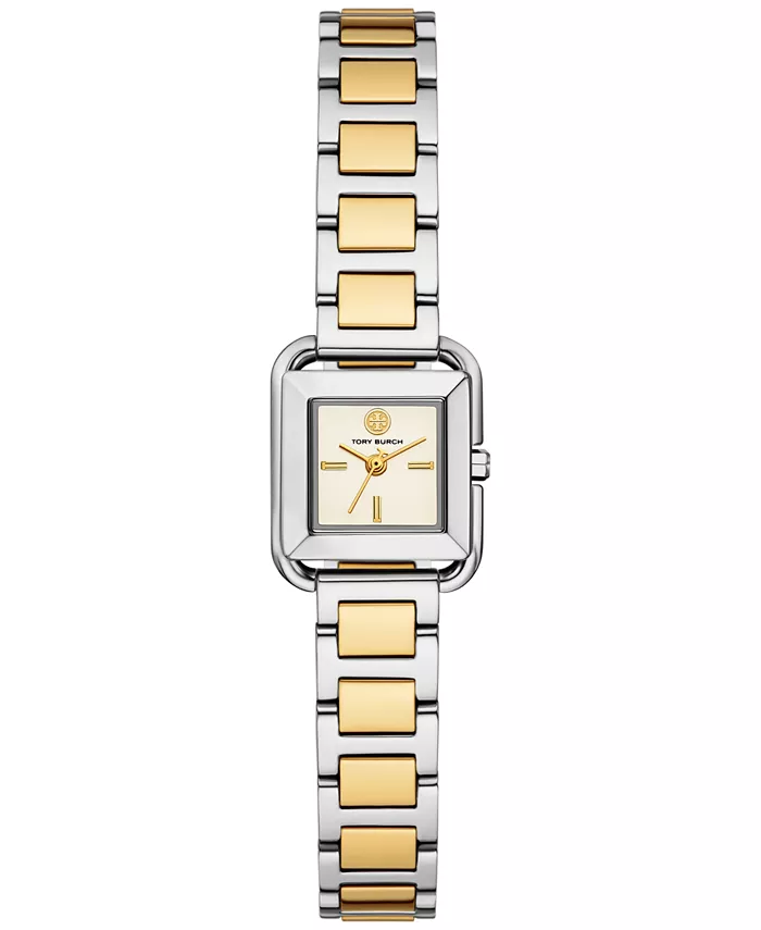 

Женские часы The Kira Square с двухцветным браслетом из нержавеющей стали, 18 мм Tory Burch