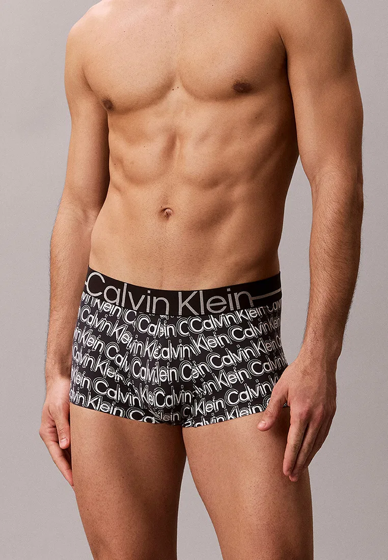 Трусы, низкая посадка, микрофибра, Calvin Klein, черный