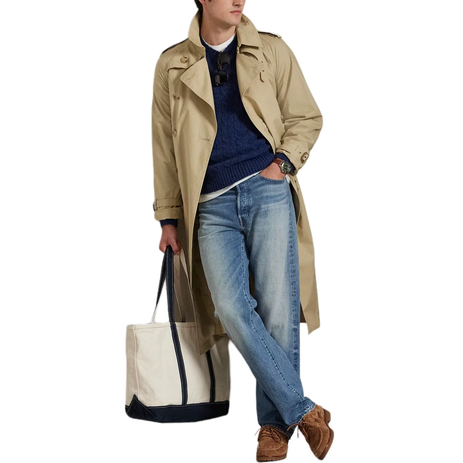 Свитер с круглым вырезом Saddle Polo Ralph Lauren, Midnight Marine Blue — фото 2