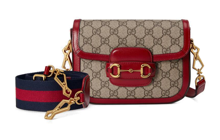 

GUCCI Сумка-седло с лошадиной удилкой 1955 из холста и кожи