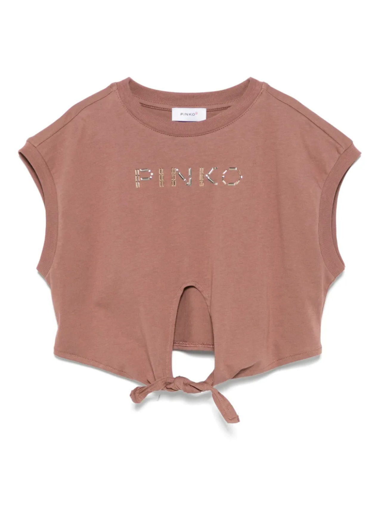 

Pinko Kids футболка с логотипом, коричневый