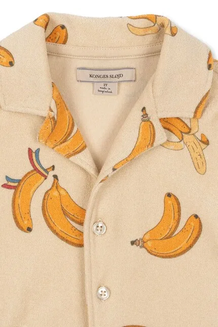 Рубашка детская с фруктовым принтом ITTY SHIRT Konges Sløjd, желтый — фото 3