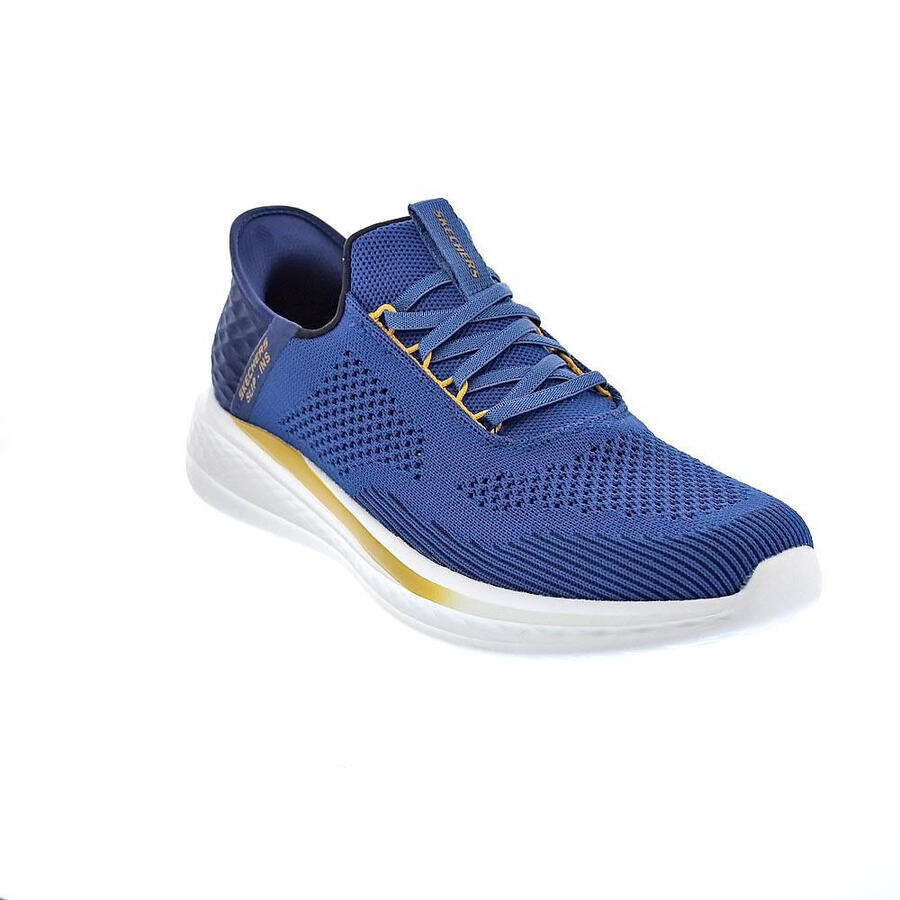 Кроссовки MAN Skechers Slip-ins Slaaus - ткань Quinto СИНИЙ — фото 4