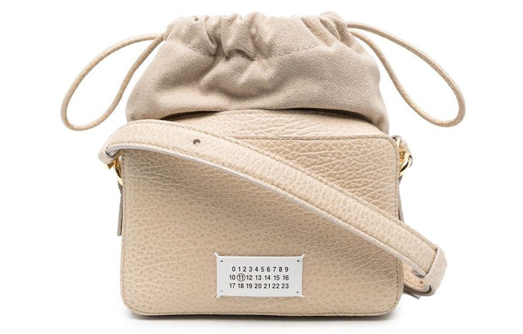 

5AC Кожаная сумка через плечо, наплечная сумка Трампетс мужская чайно-коричневая Maison Margiela