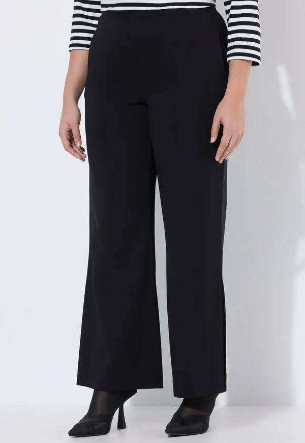 

Seitenschlitze, weites bein, брюки комфортбунд Ulla Popken, Black