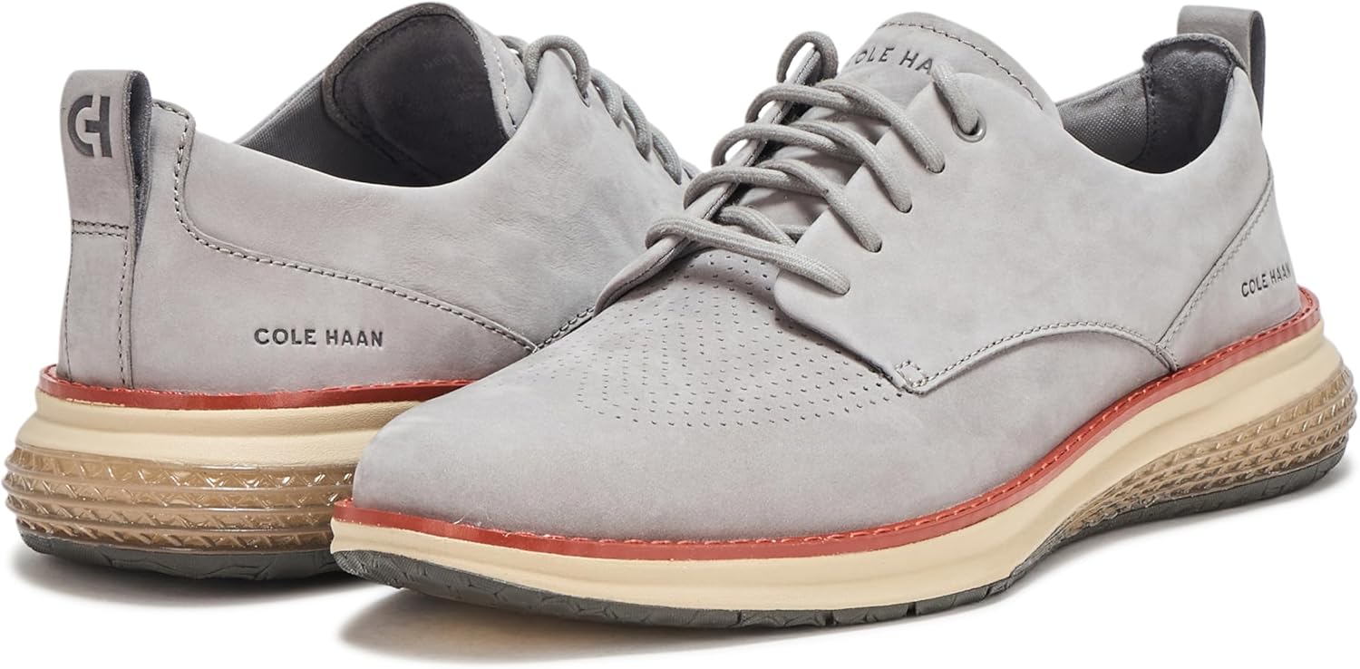 Мужские кроссовки Cole Haan Originalgrant Energyweave с перфорированным гладким носком, Sea Stone Nubuck/Cinnabar — фото 3