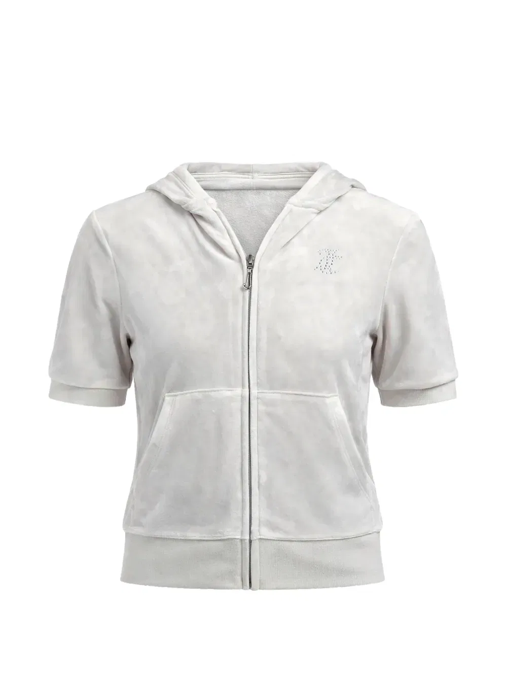 Толстовка на молнии с логотипом Diamante Juicy Couture Kids, нейтральный